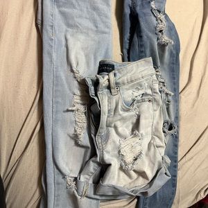 2 pairs of jean and one pair of shorts